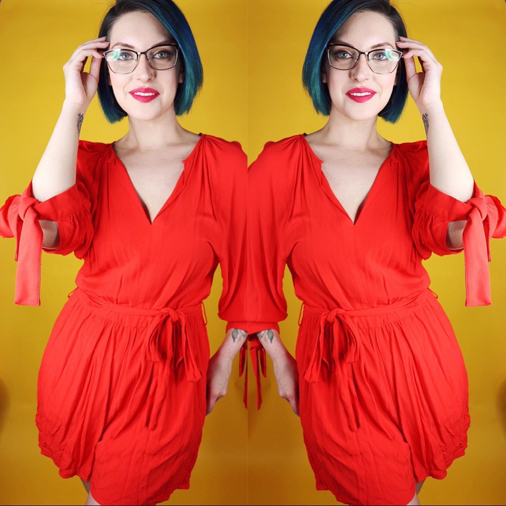 Red Ruffled Romper - Picture 2 of 4